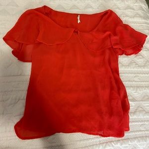 Sheer red shirt